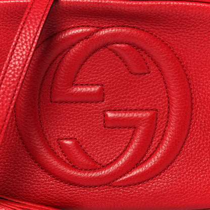 Gucci Pebbled Calfskin Small Soho Disco Bag Tabasco Red 9 of 12