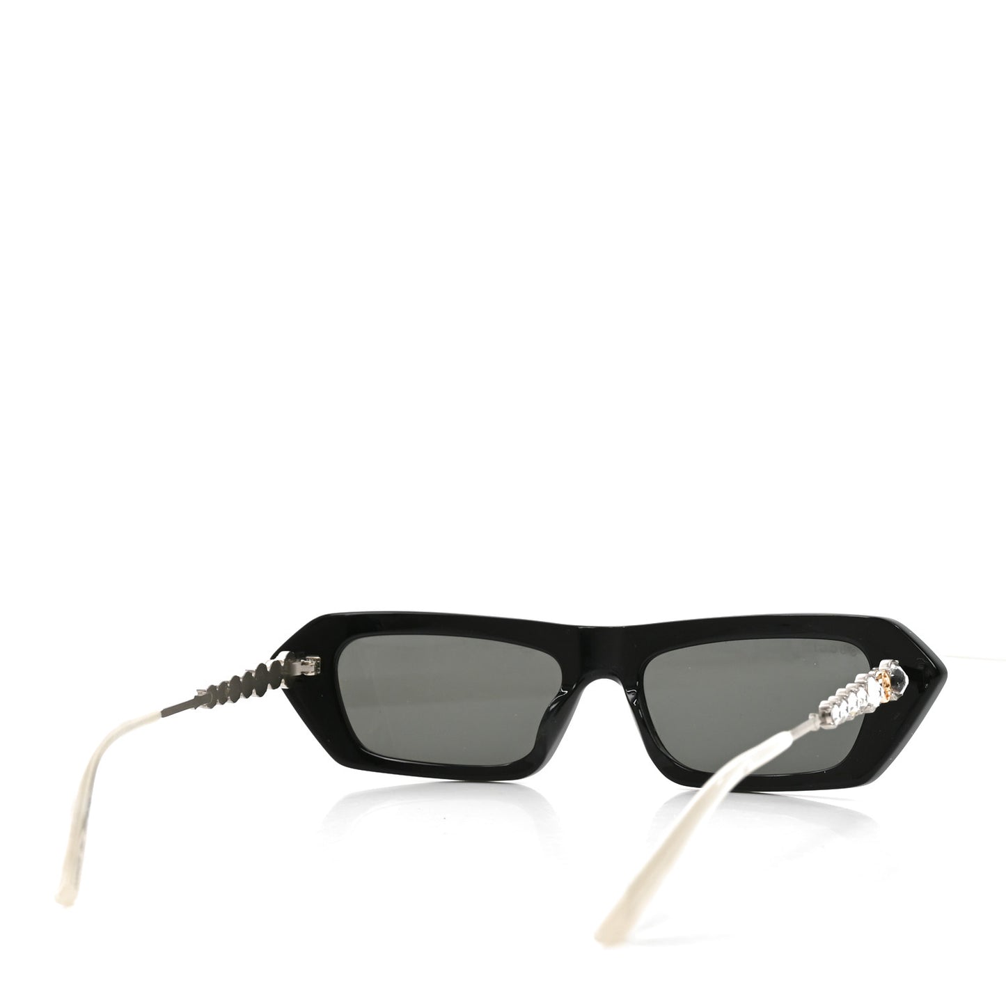Acetate Crystal Rectangle Sunglasses GG0642S Black Gold