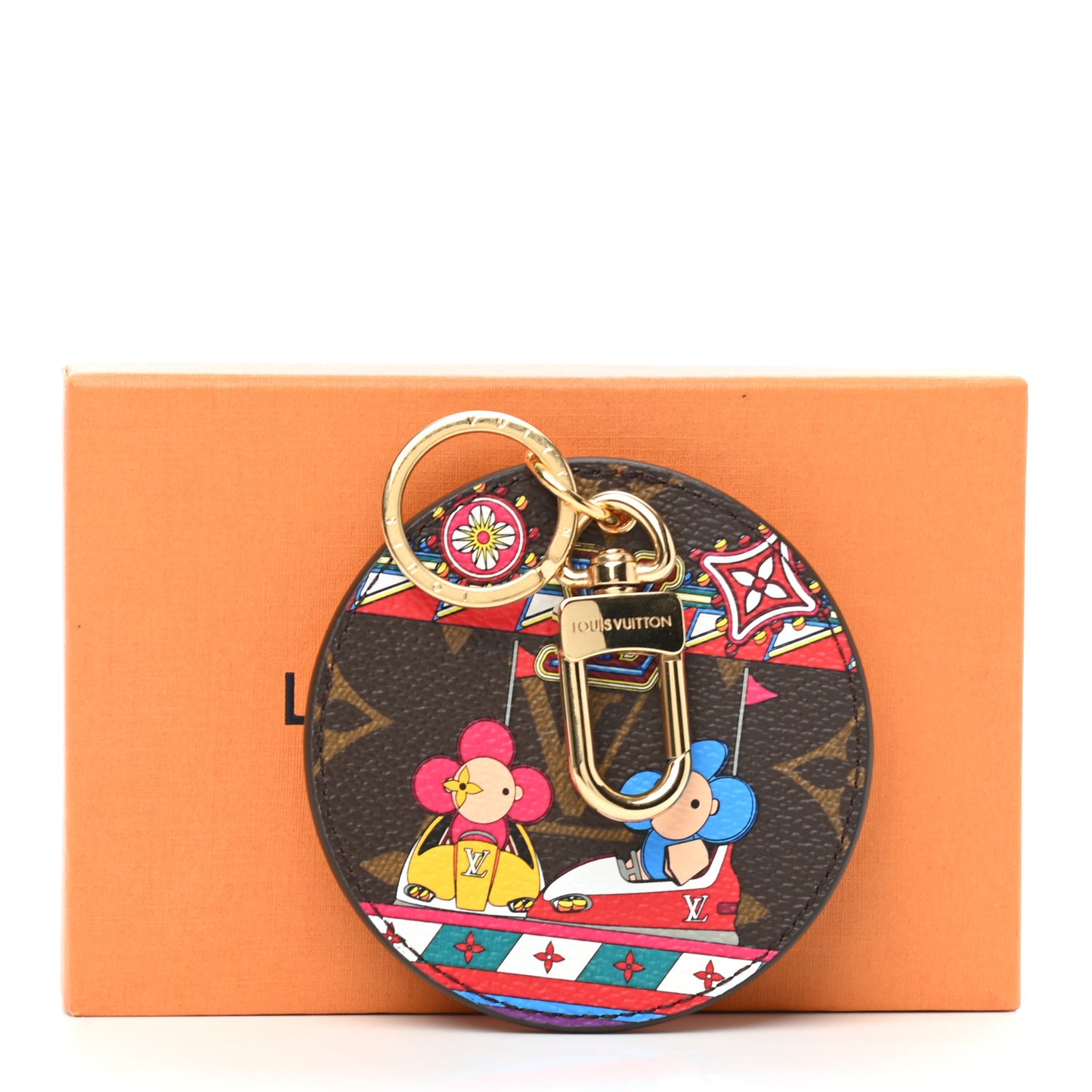Monogram 2020 Christmas Animation Bumper Cars Bag Charm Key Ring Coquelicot
