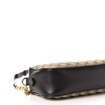 Gucci Monogram Matelasse Diagonal Small GG Marmont Chain Shoulder Bag Beige Black 10 of 13