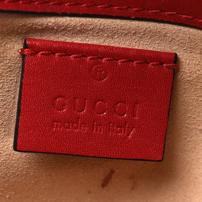 Gucci Calfskin Matelasse Super Mini GG Marmont Shoulder Bag Hibiscus Red 6 of 14