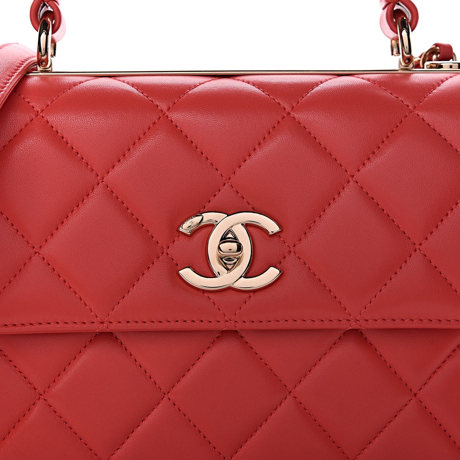 Chanel Lambskin Quilted Small Trendy CC Flap Dual Handle Bag Bright Pink 14 of 15
