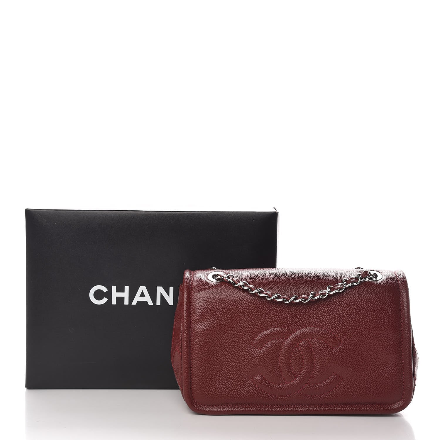 Chanel Caviar Medium Timeless CC Flap Dark Red 11 of 11