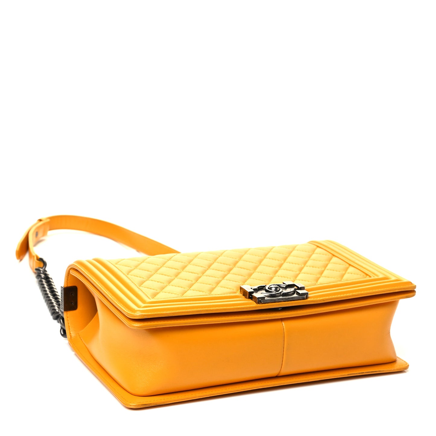 Lambskin Quilted New Medium Boy Flap Yellow