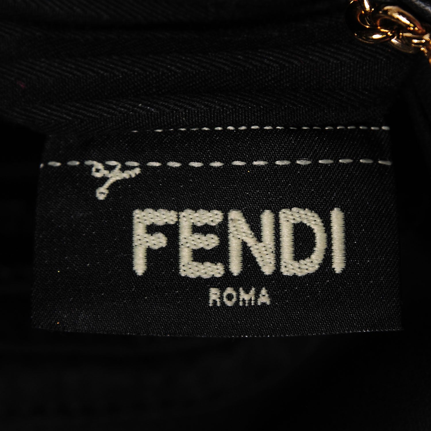 Fendi Vitello Flamingo Enamel Fendista Pouchette Crossbody Black 8 of 9