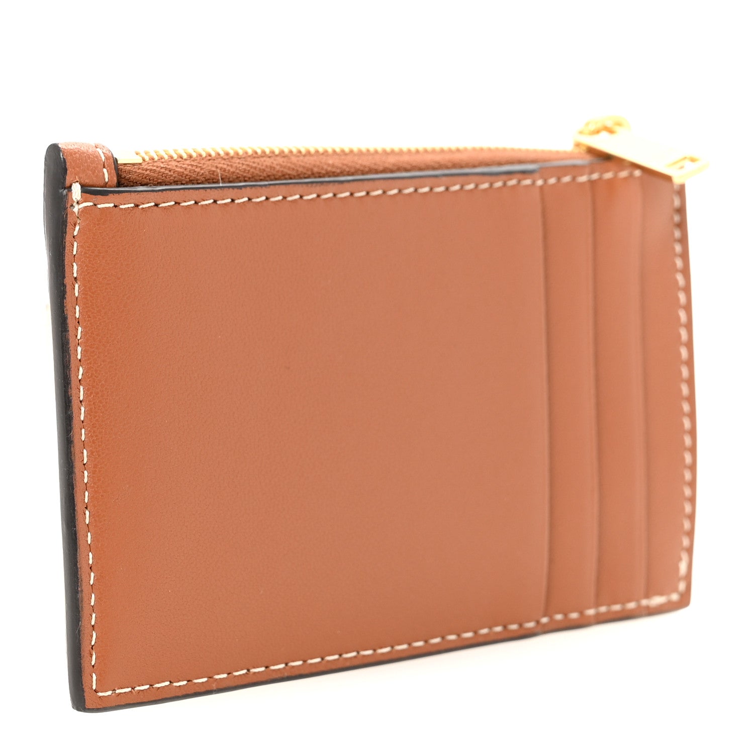 Celine Triomphe Calfskin Zipped Card Holder Tan 3 of 7