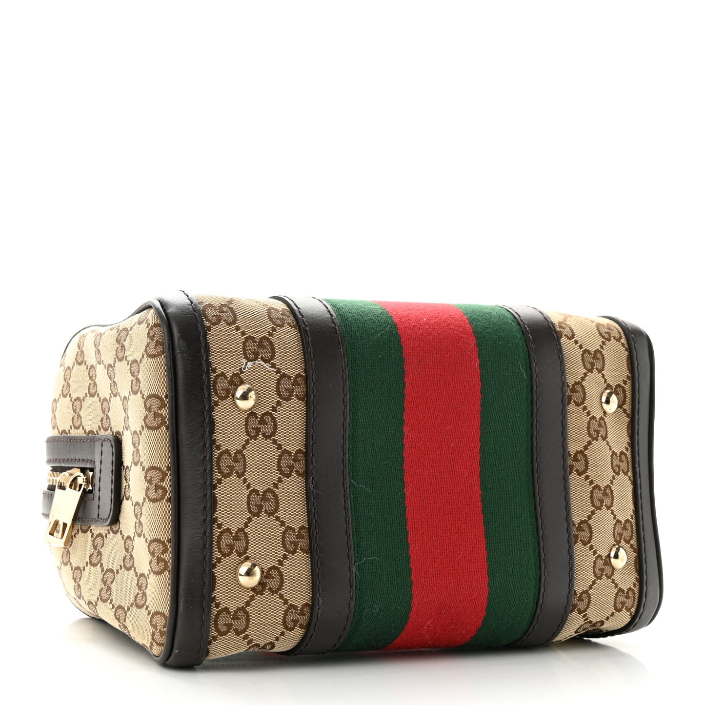 Monogram Vintage Web Small Boston Dark Brown