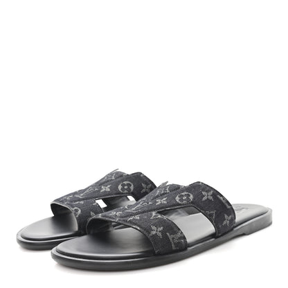 Louis Vuitton Monogram Denim Mens LV Oasis Mules 8.5 Black 4 of 9