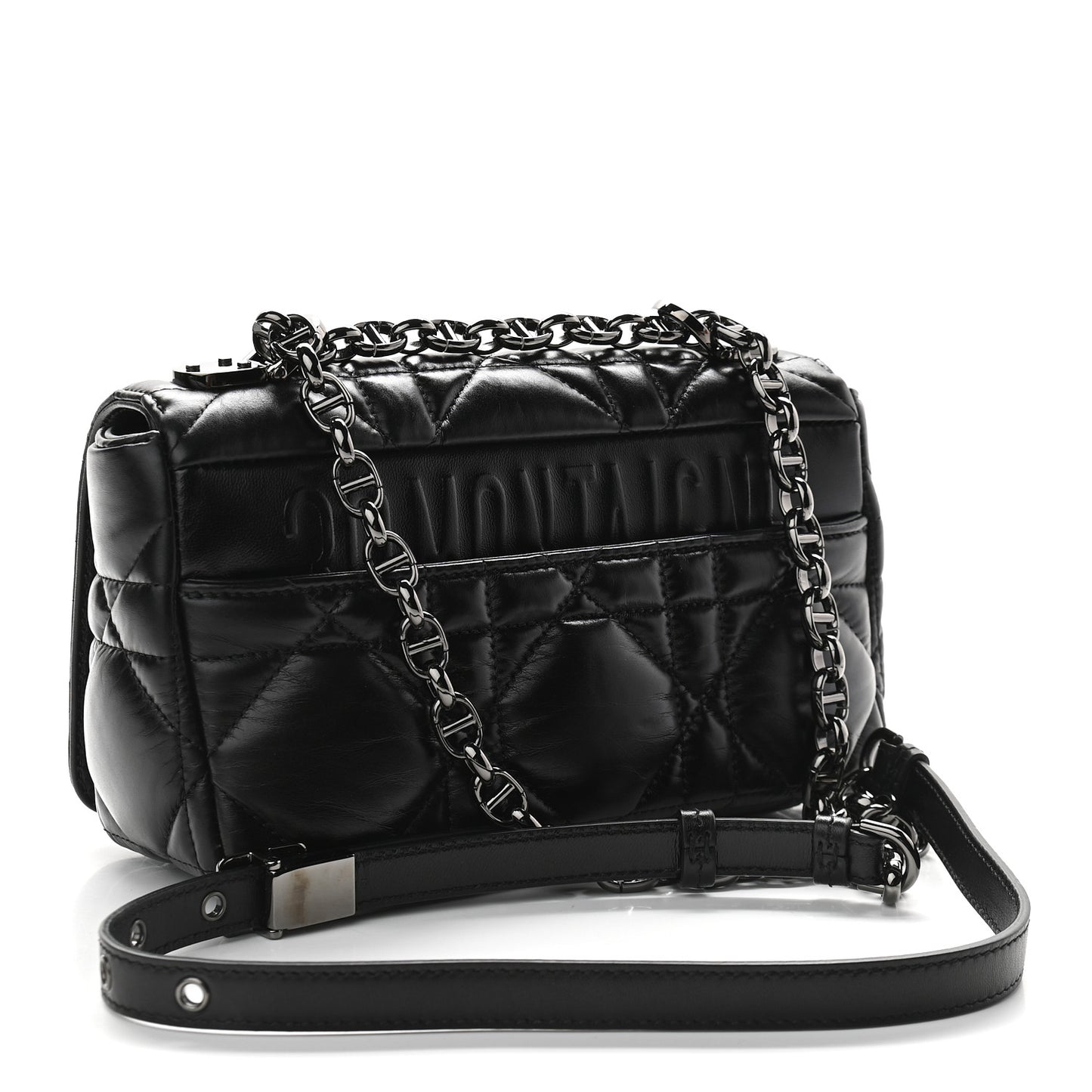 Calfskin Macrocannage Small Caro Bag Black