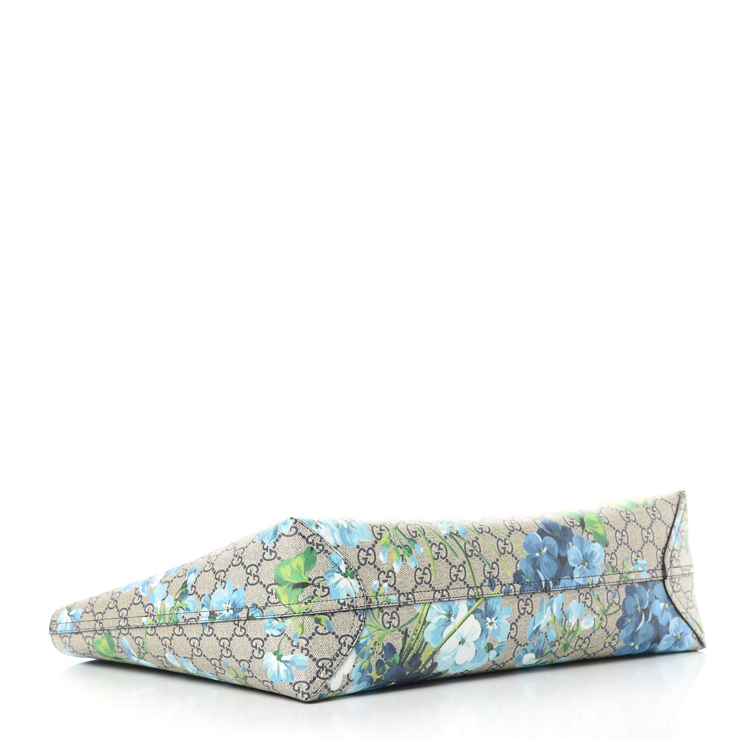 GG Supreme Monogram Blooms Medium Reversible Tote Beige Blue Navy