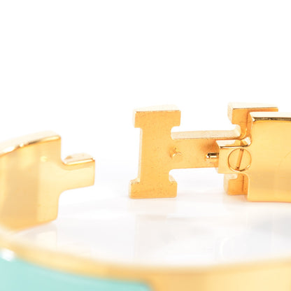 Hermes Enamel Narrow Clic Clac H Bracelet PM Lagoon 5 of 5