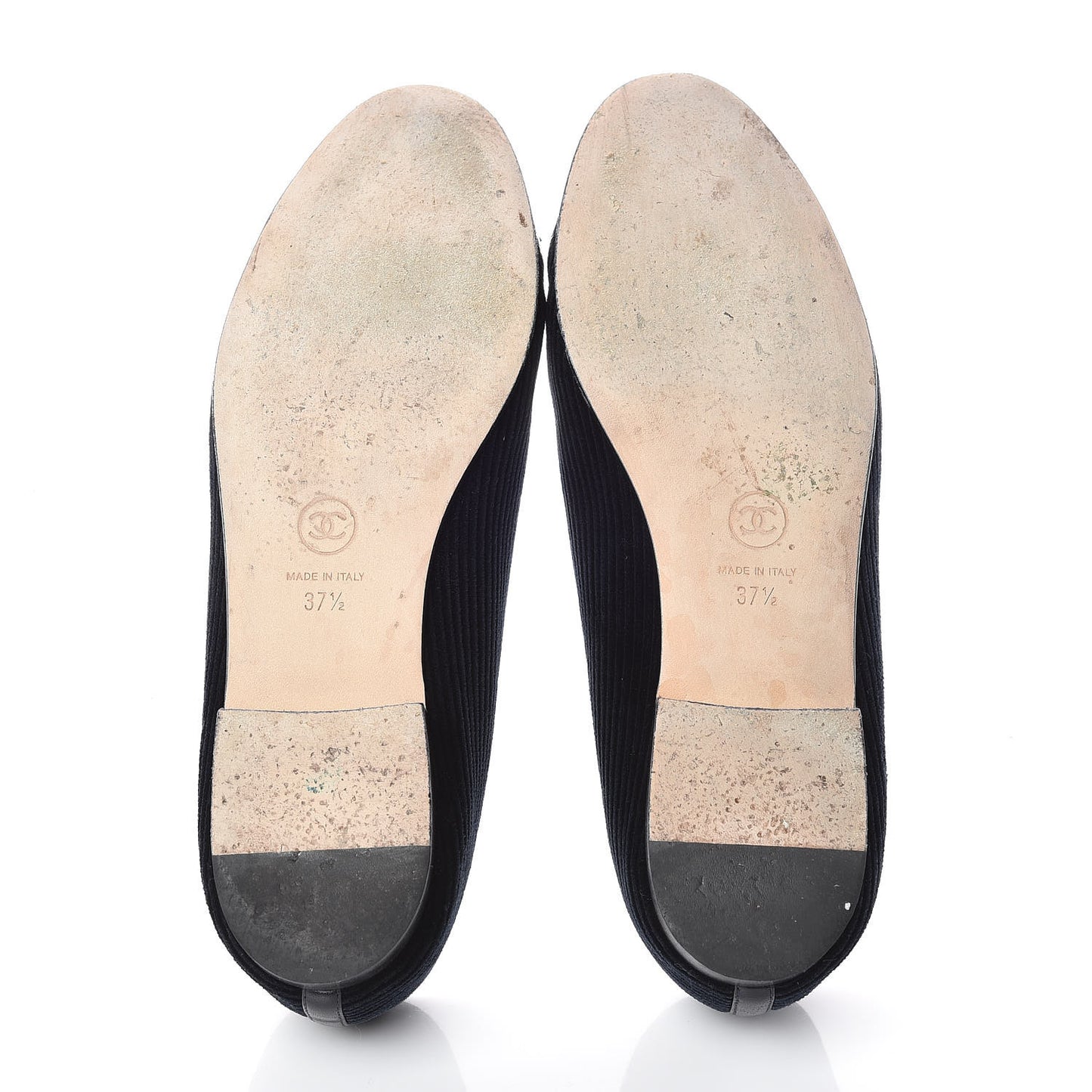 Velvet Patent Calfskin Cap Toe Ballerina Flats 37.5 Navy Black