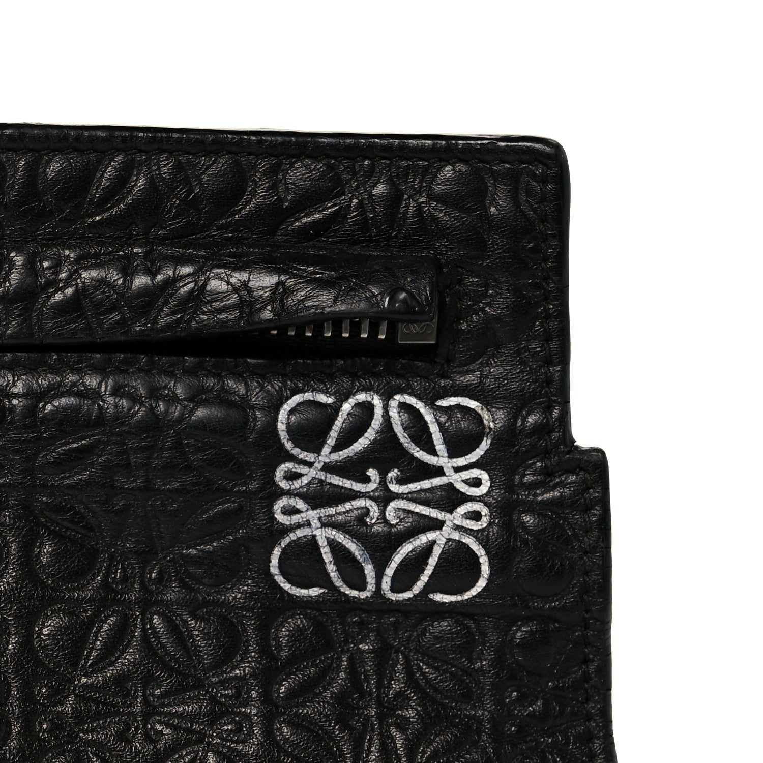 Loewe Calfskin Embossed Repeat T Pouch Black 8 of 8