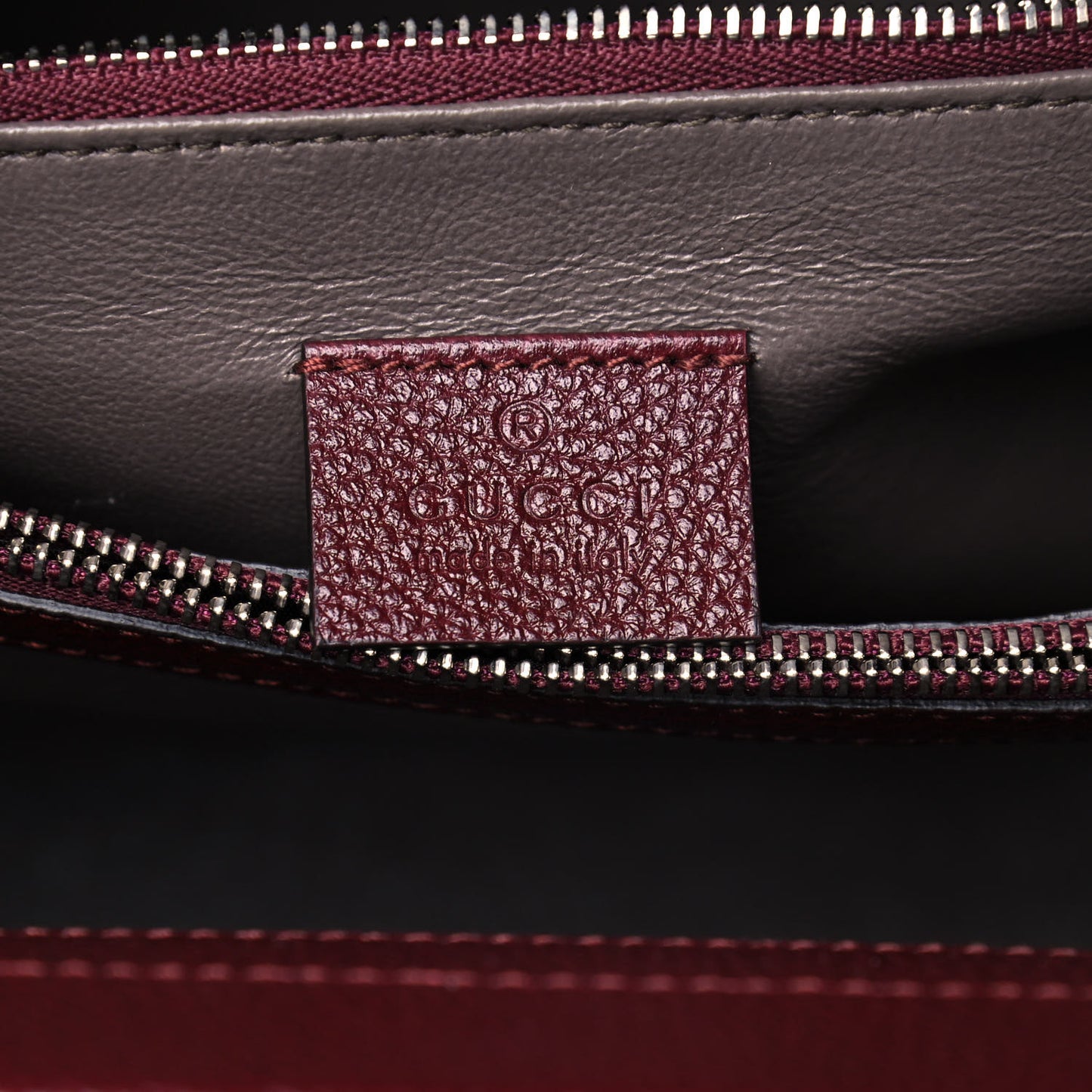 Grainy Calfskin Small Zumi Top Handle Bag Vintage Bordeaux