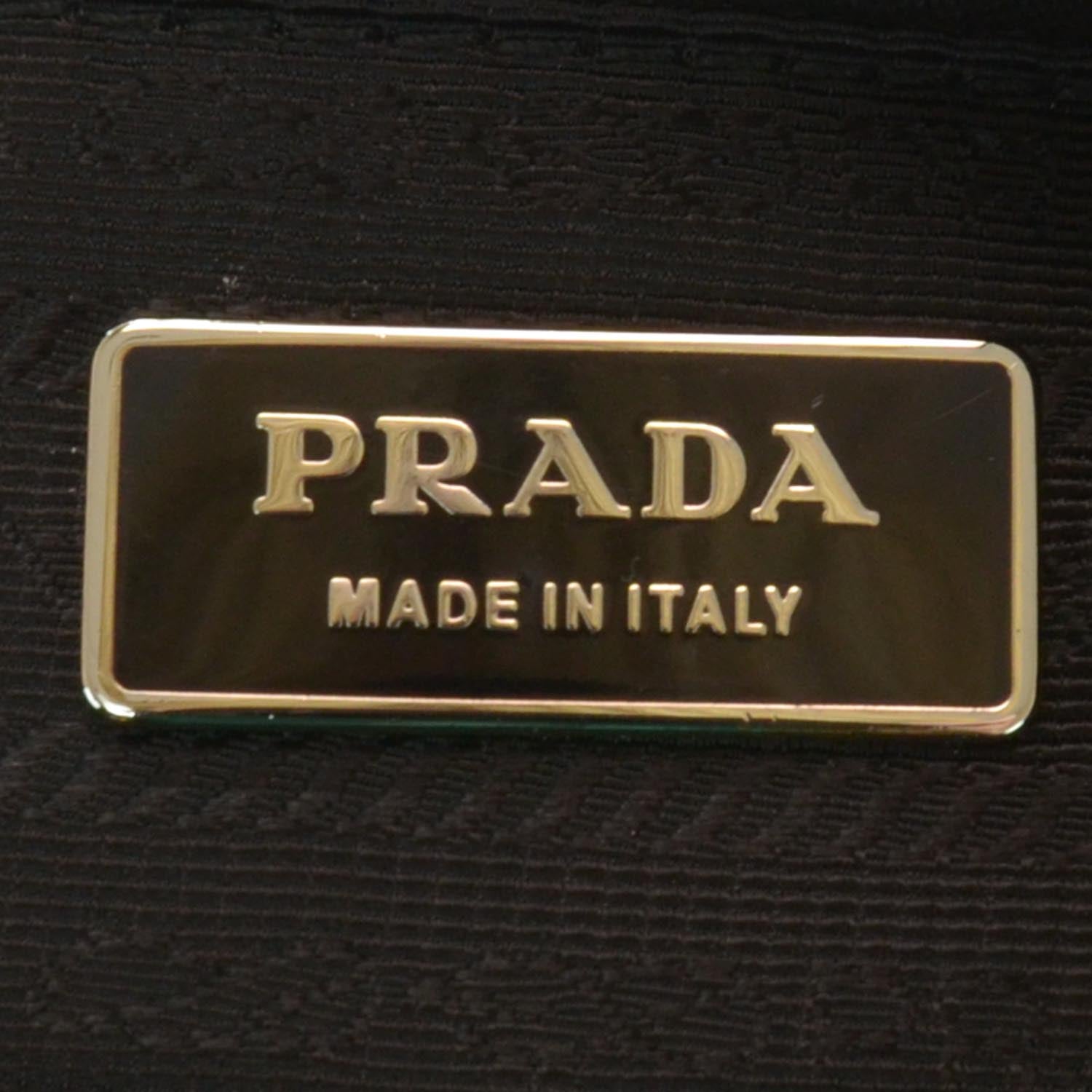 Prada Nappa Woven Fringe Tote Black 6 of 8