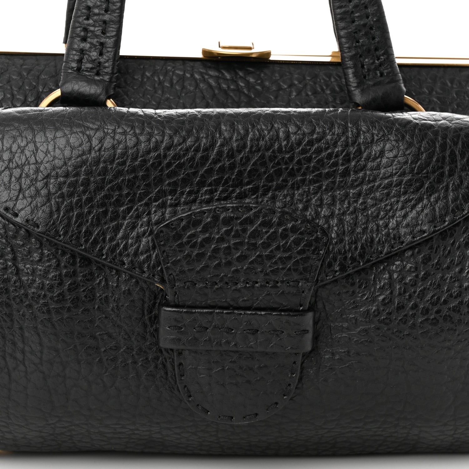 Prada Cervo Berlino Satchel Black 8 of 11