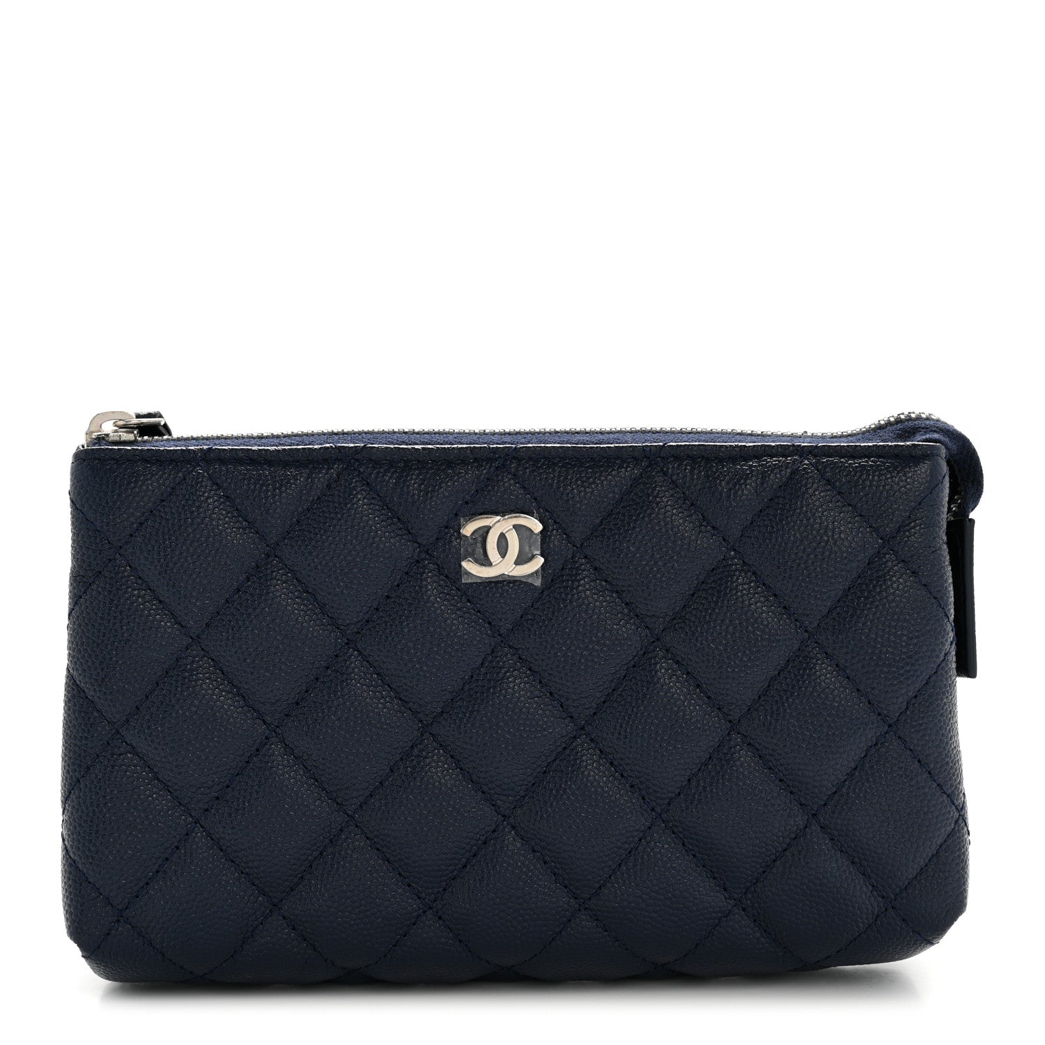 Chanel Caviar Quilted Cosmetic Case Navy 1 of 9