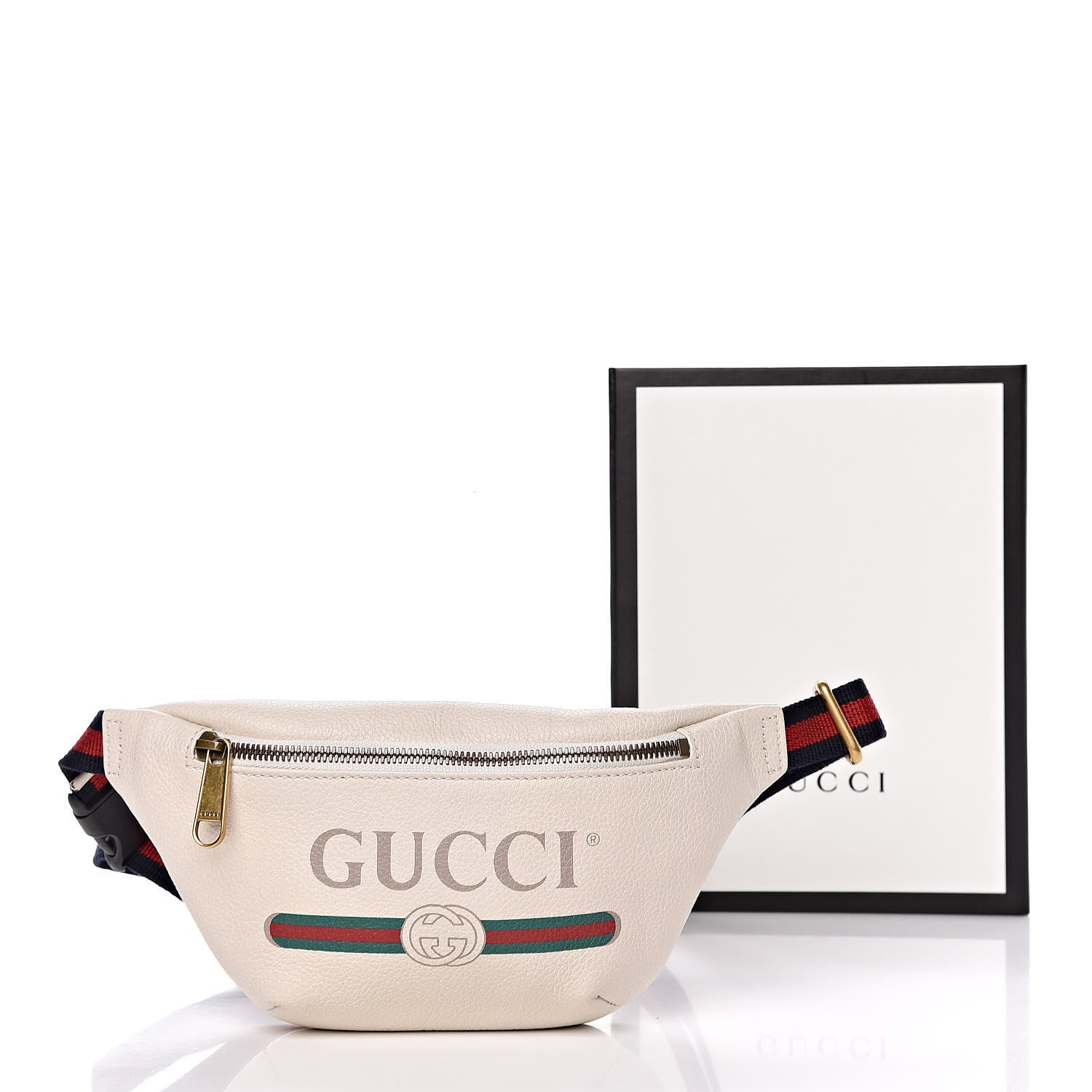Gucci Grained Calfskin Small Logo Belt Bag White 11 of 11