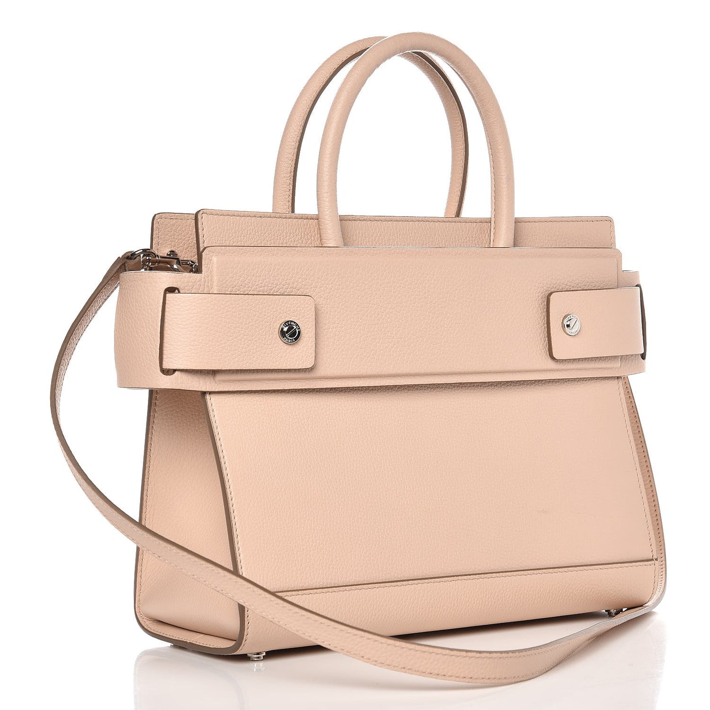 Grained Calfskin Small Horizon Satchel Nude Pink
