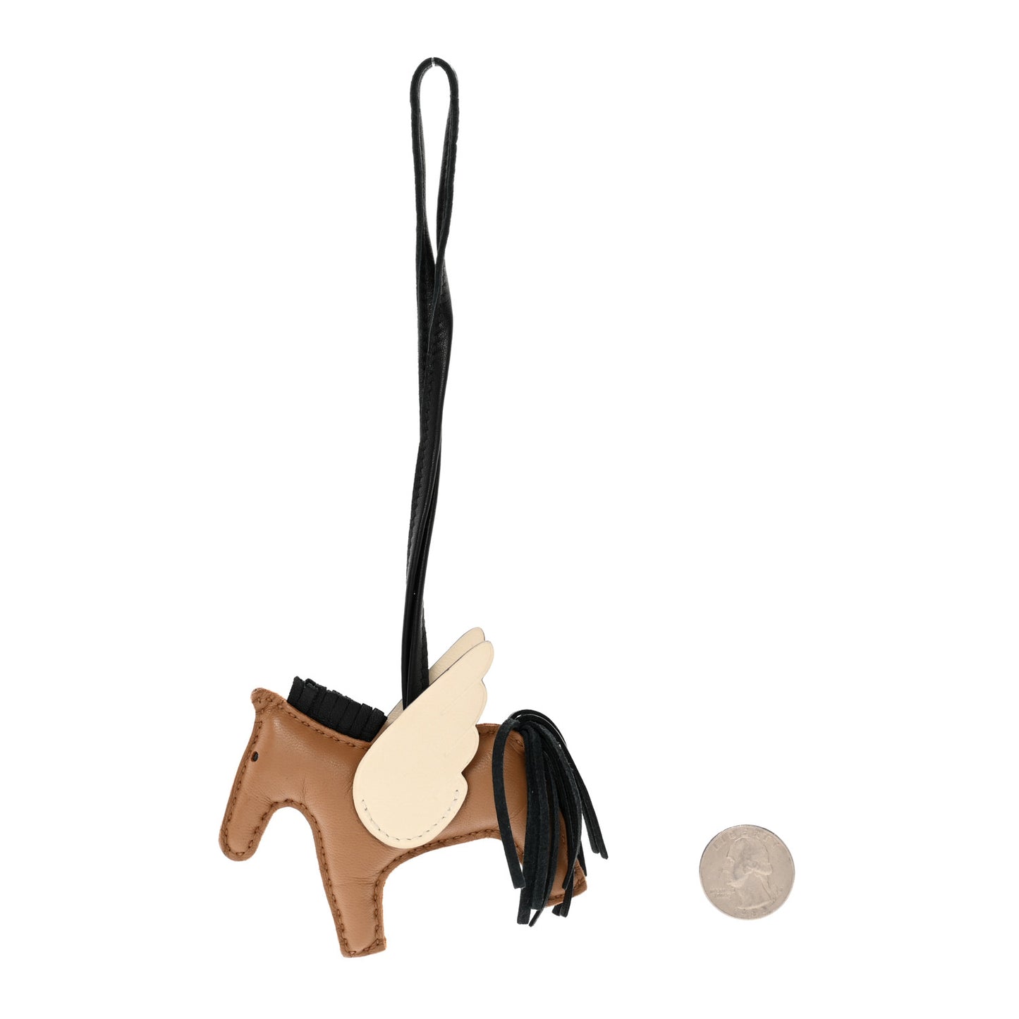 Milo Lambskin Grigri Rodeo Pegase Horse Bag Charm PM Sesame Black Nata