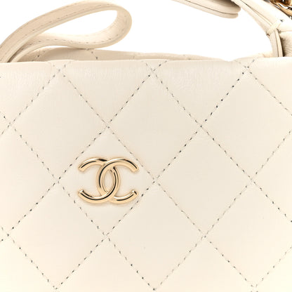 Chanel Lambskin Quilted Chain Around Pouch White 8 of 11