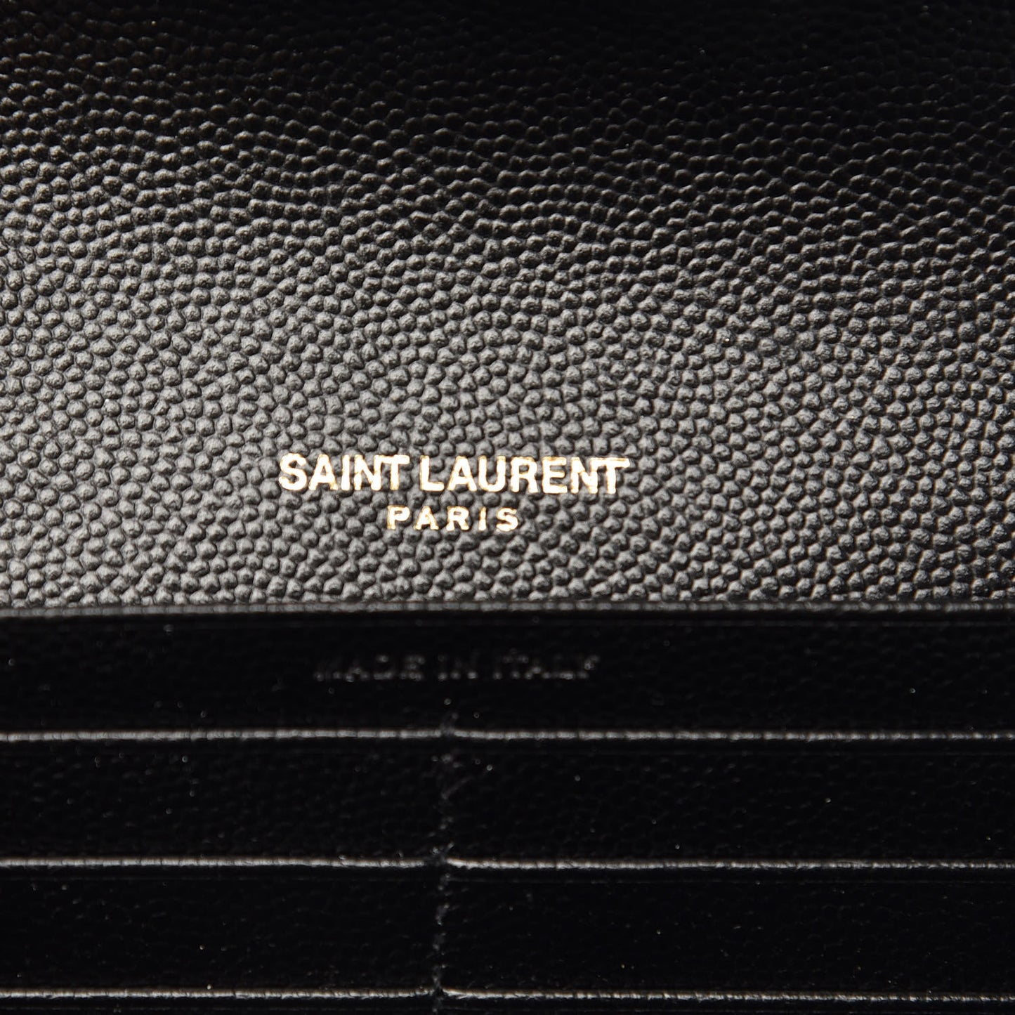 Grain De Poudre Matelasse Chevron Monogram Flap Wallet Black