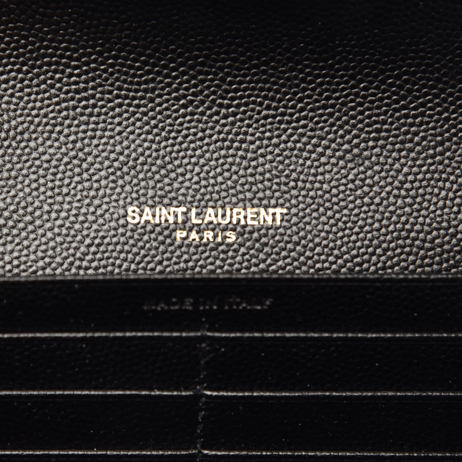 Saint Laurent Grain De Poudre Matelasse Chevron Monogram Flap Wallet Black 6 of 8