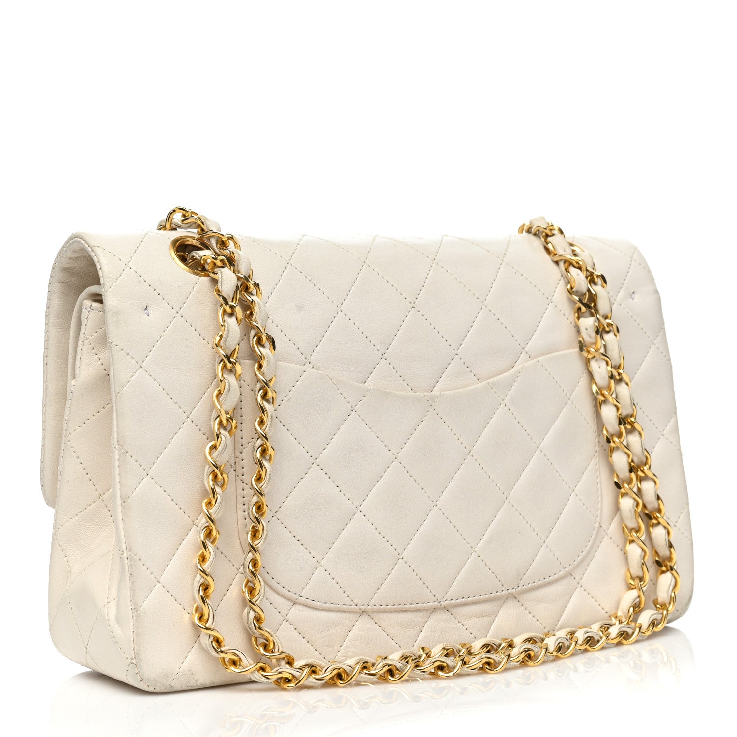Chanel Lambskin Quilted Medium Double Flap White 2 of 18