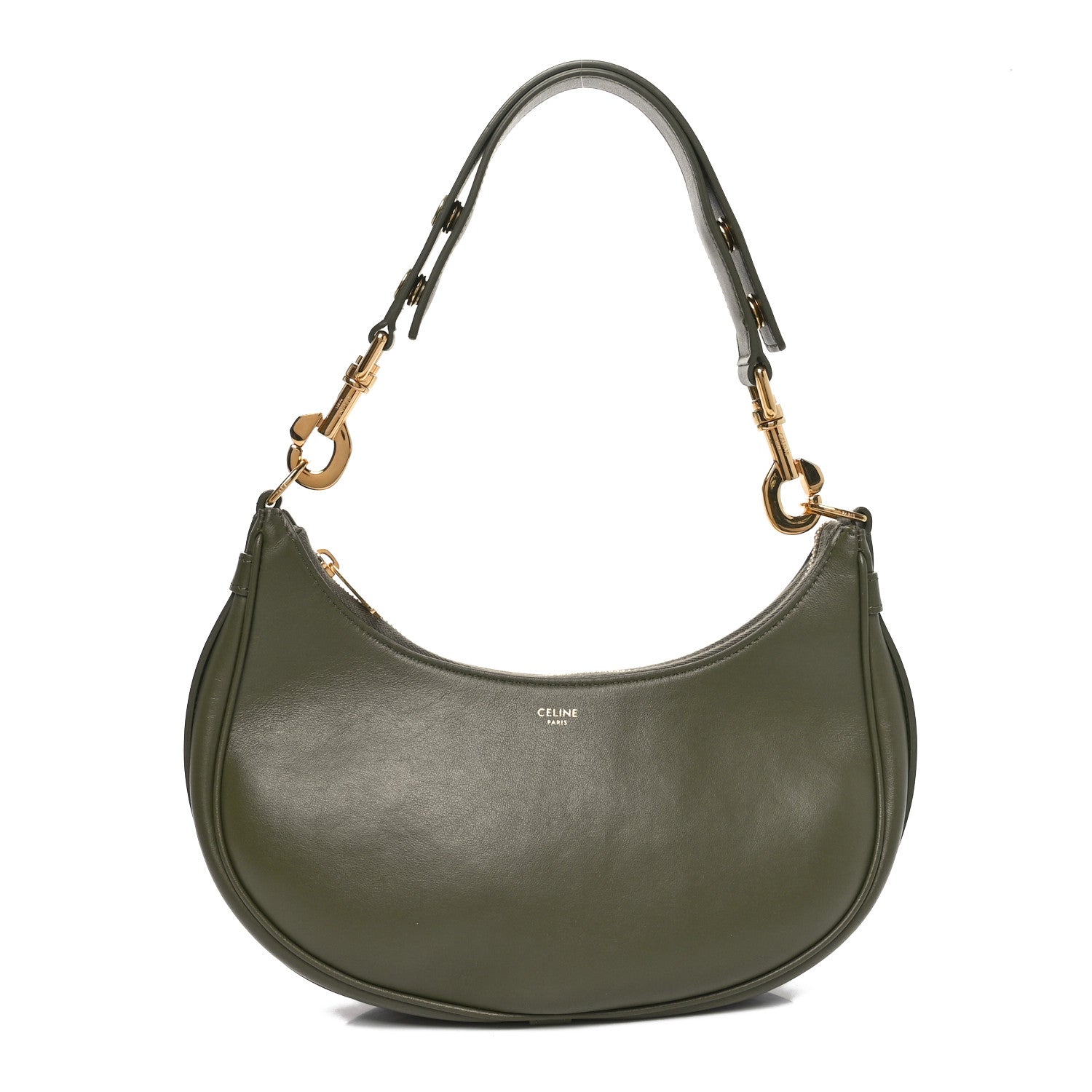 Celine Smooth Calfskin Medium Strap Ava Shoulder Bag Dark Olive 1 of 10