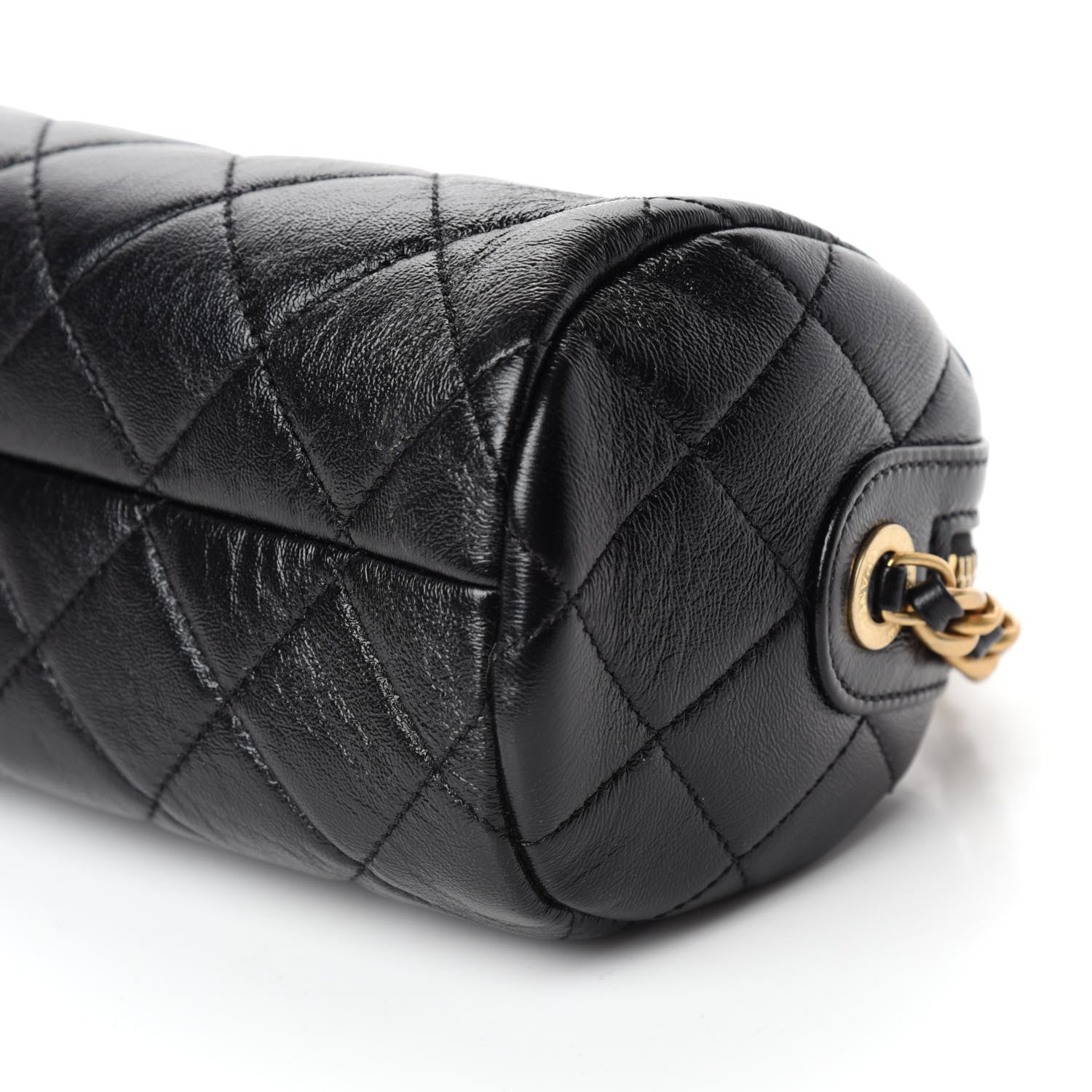 Chanel Shiny Lambskin Quilted Small Fashion Therapy Bowling Bag Black 7 of 10