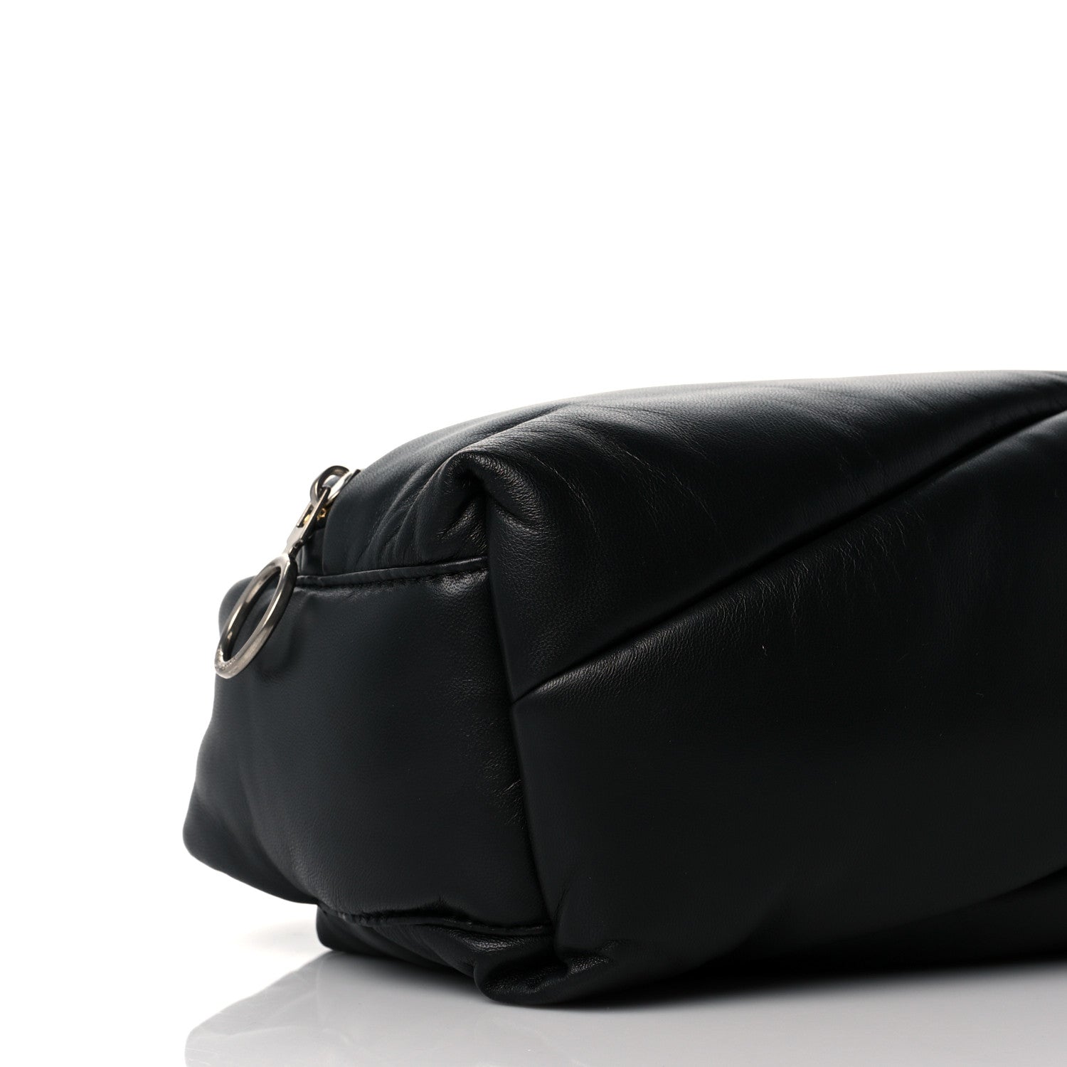 Off-White Calfskin Puffy Pump Pouch Crossbody Bag Black 8 of 10