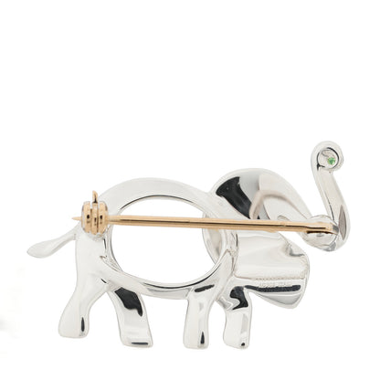Tiffany Sterling Silver Tsavorite Save the Wild Elephant Brooch 3 of 4