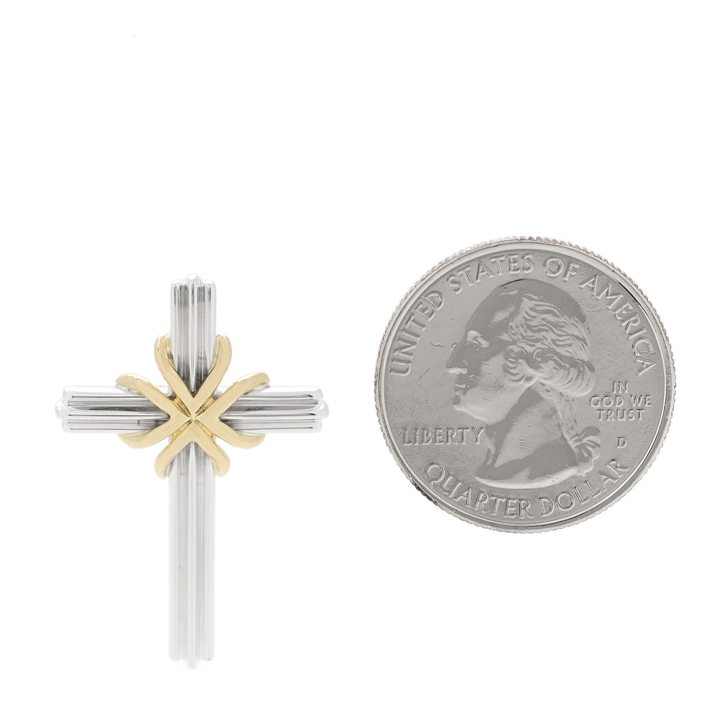 Sterling Silver 18K Yellow Gold Cross Pendant