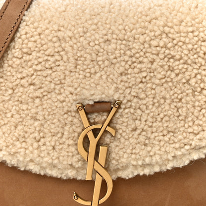 Saint Laurent Suede Shearling Small Kaia Satchel Natural Tan 11 of 11