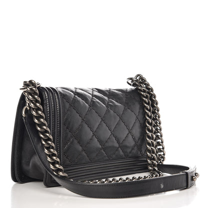 Chanel Calfskin Double Stitch Medium Boy Flap Black 3 of 15