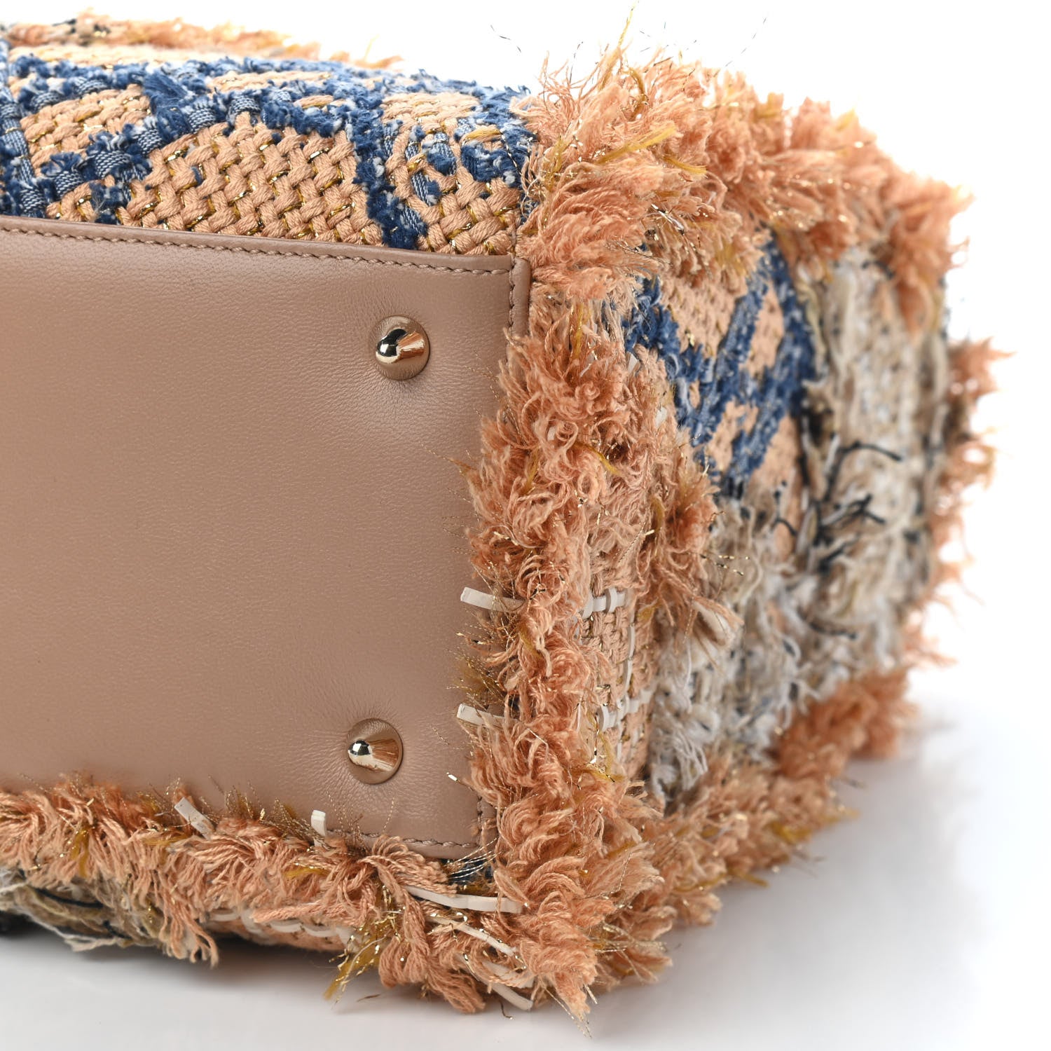 Christian Dior Tweed Crocodile Fringe Medium Lady Dior Multicolor 9 of 9