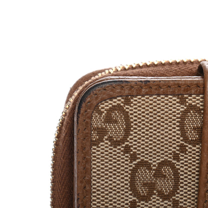 Gucci Monogram Dollar Calfskin Zip Around French Wallet Beige Ebony Tabacco 8 of 8