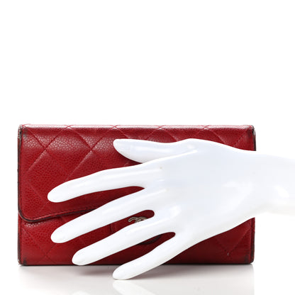 Chanel Caviar Quilted Medium Flap Wallet Red 2 of 19