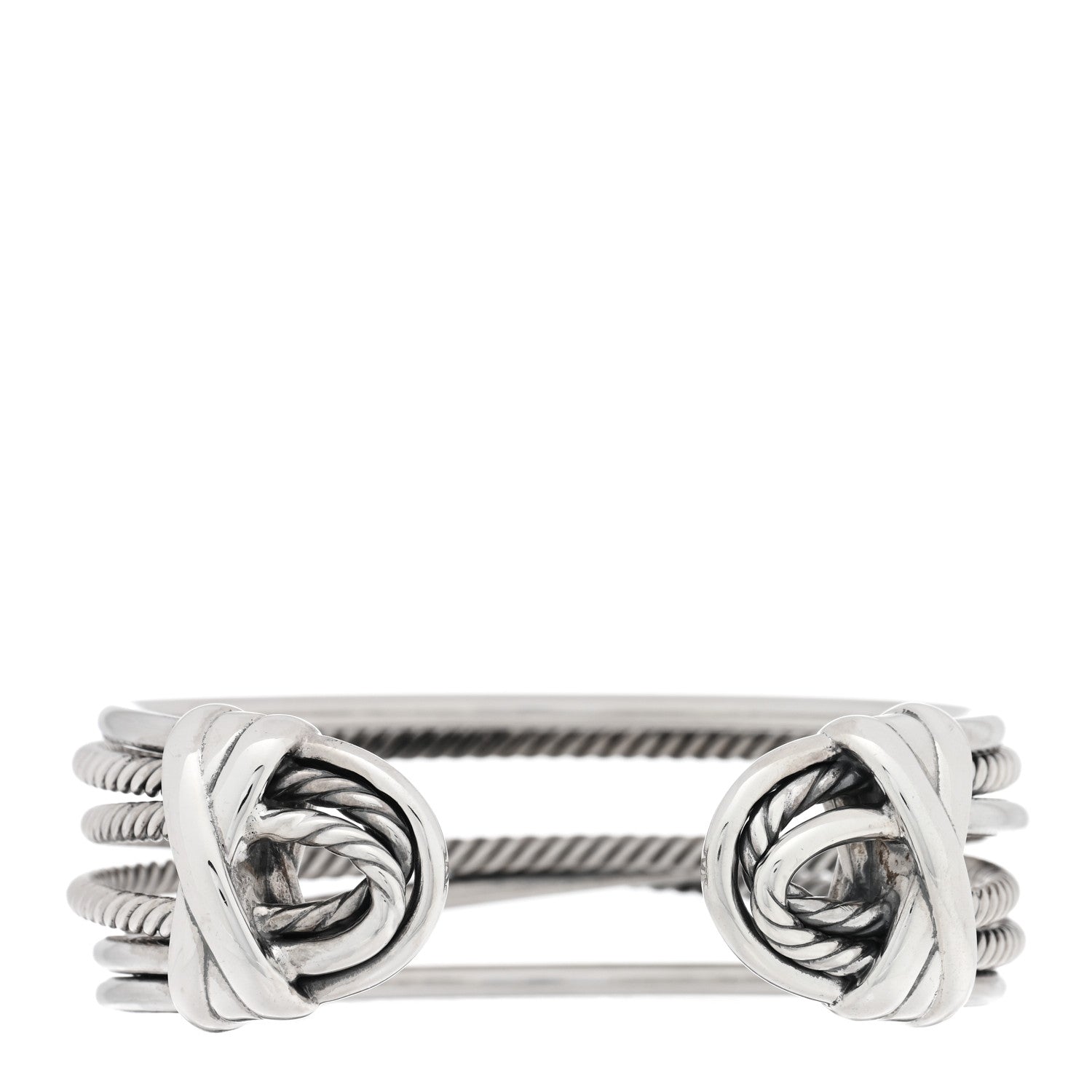 David Yurman Sterling Silver Narrow Crossover Cuff Bracelet 1 of 3
