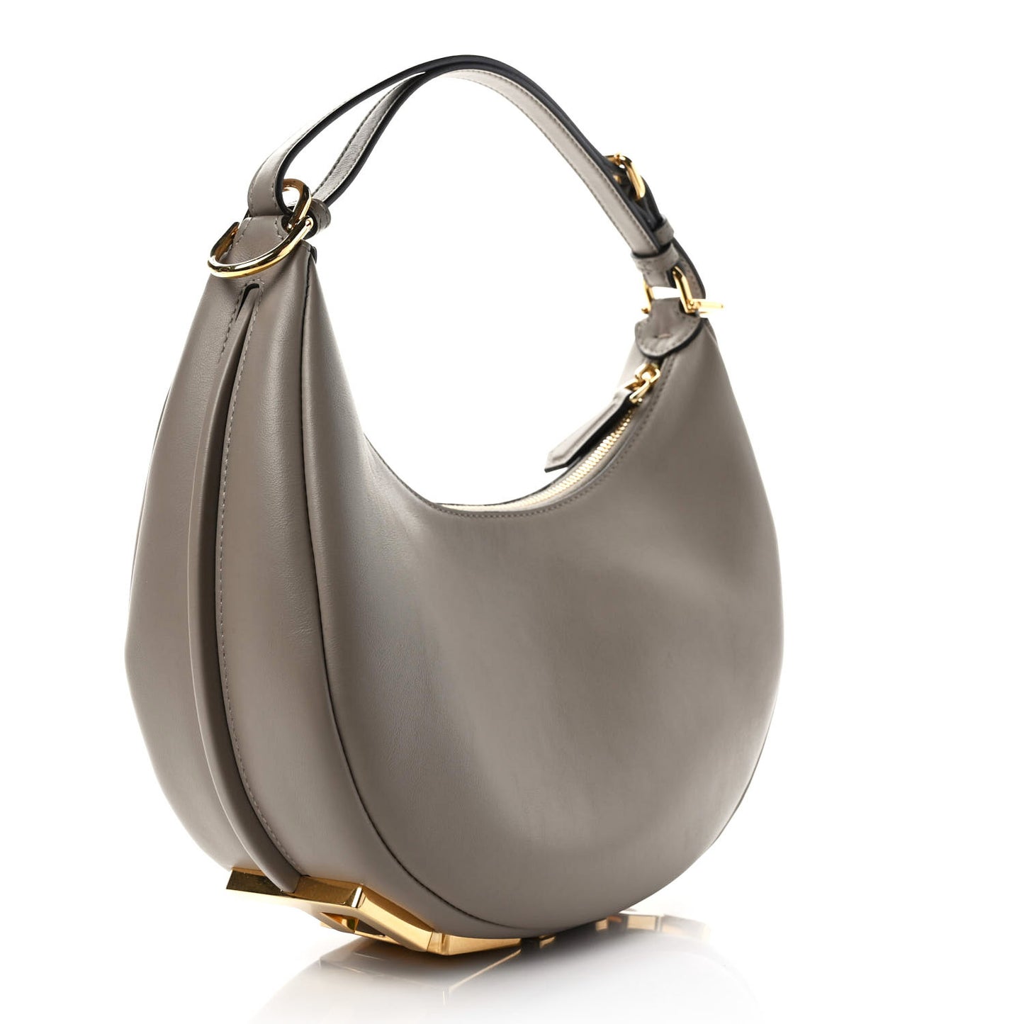 Vitello Grace Matte Small Fendigraphy Hobo Bag Tortora