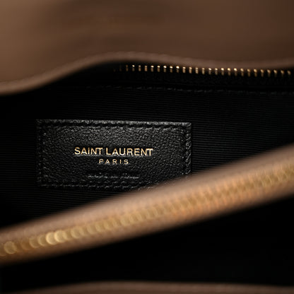 Saint Laurent Calfskin Y Quilted Monogram Medium Loulou Chain Satchel Dark Beige 6 of 11