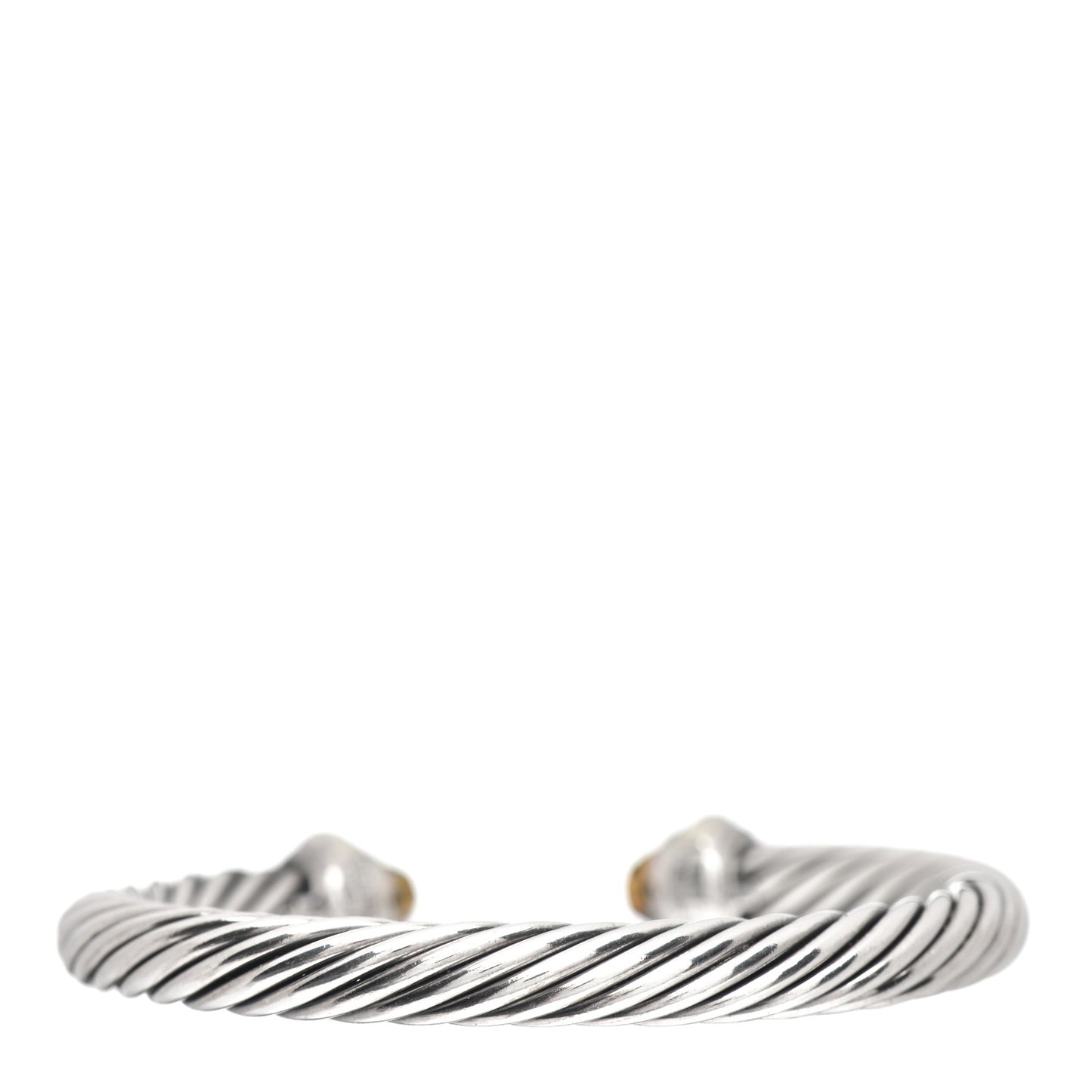 Sterling Silver 14K Yellow Gold Citrine 7mm Cable Classics Bracelet