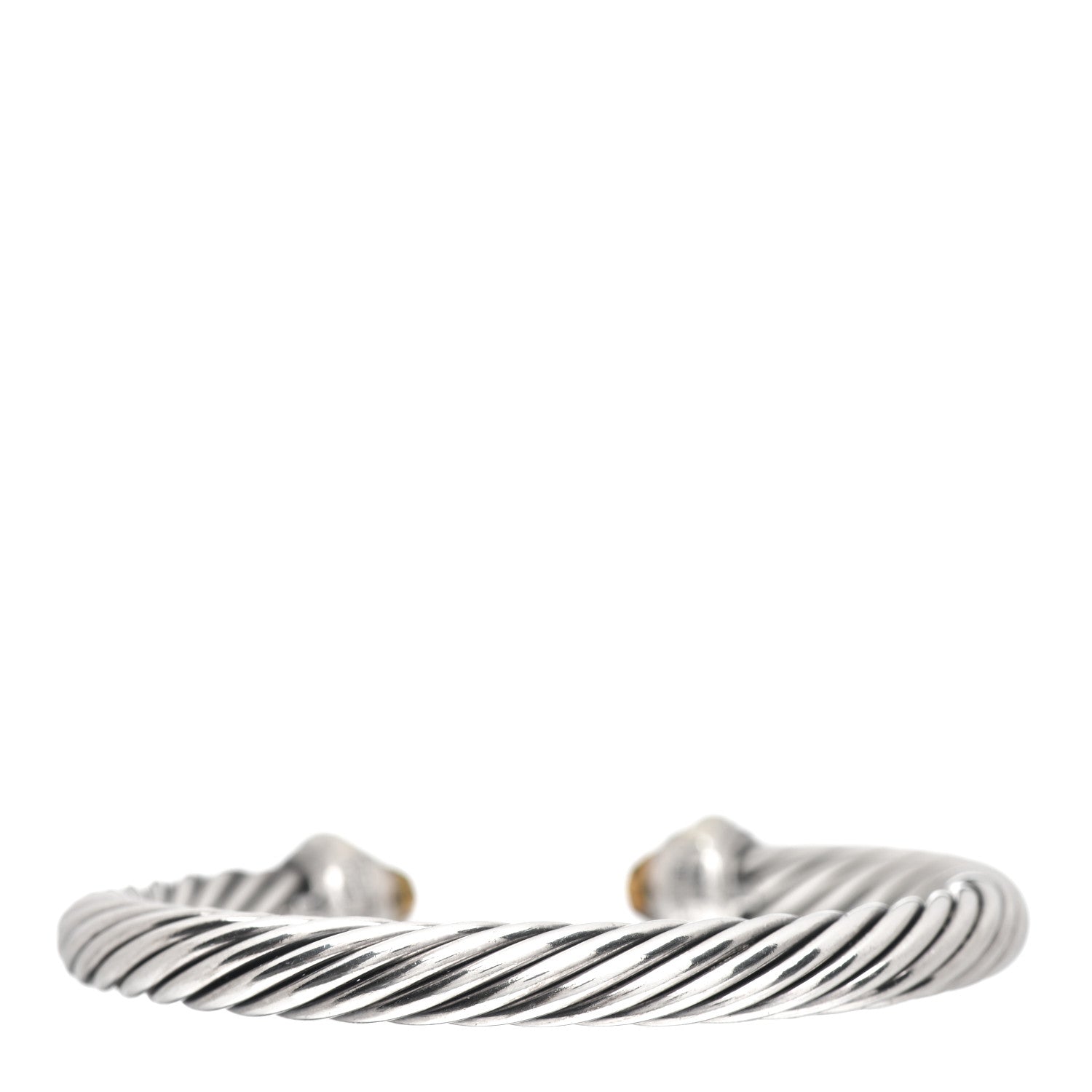 David Yurman Sterling Silver 14K Yellow Gold Citrine 7mm Cable Classics Bracelet 3 of 4