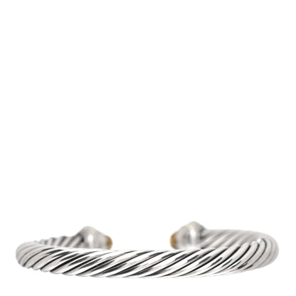 David Yurman Sterling Silver 14K Yellow Gold Citrine 7mm Cable Classics Bracelet 3 of 4