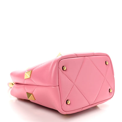 Valentino Garavani Nappa Small Roman Stud The Handle Bag Flamingo Pink 4 of 9