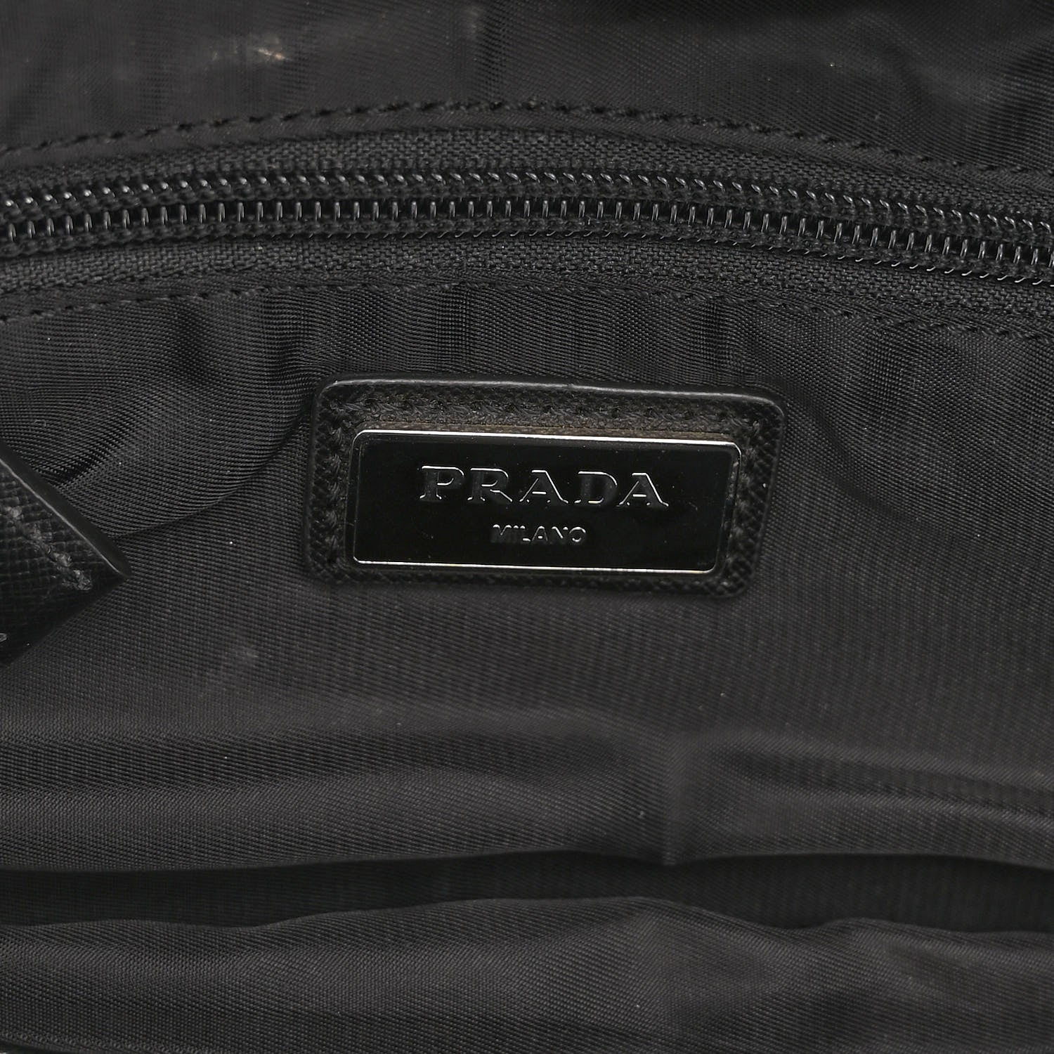 Prada Nylon Tessuto Logo Patch Backpack Black 6 of 10