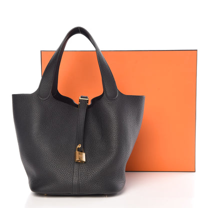 Hermes Taurillon Clemence Picotin Lock 22 MM Black 11 of 11