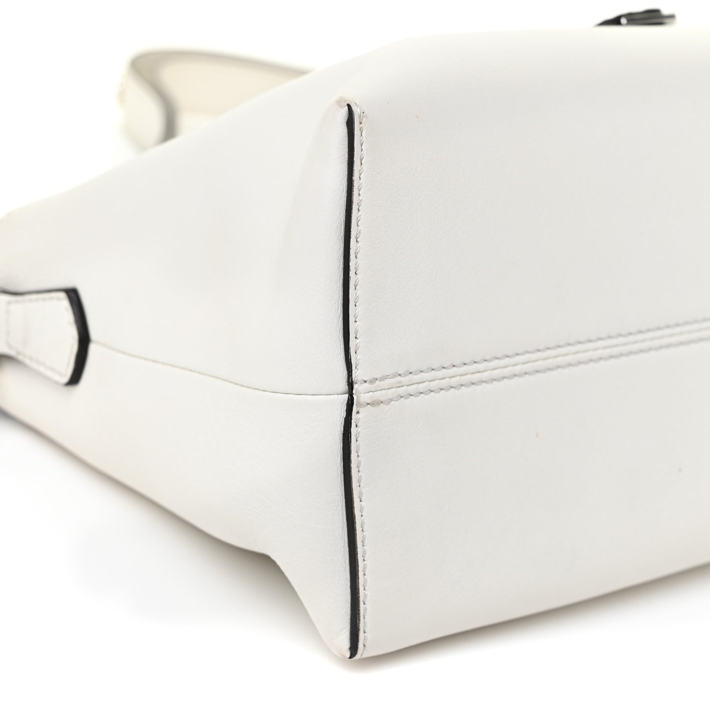 Vitello Dolce Bi-Color FF 1974 Embossed Medium By The Way Boston Bag White Ice Maya Black