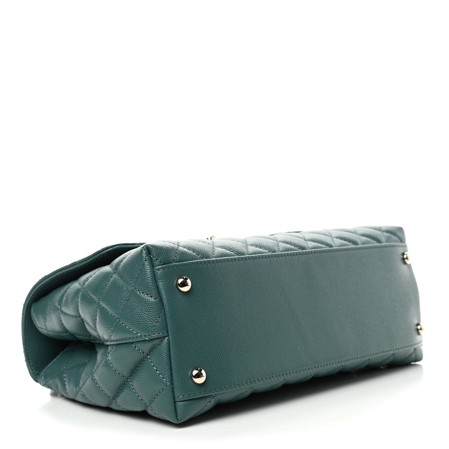 Chanel Caviar Quilted Small Coco Handle Flap Green 3 of 4