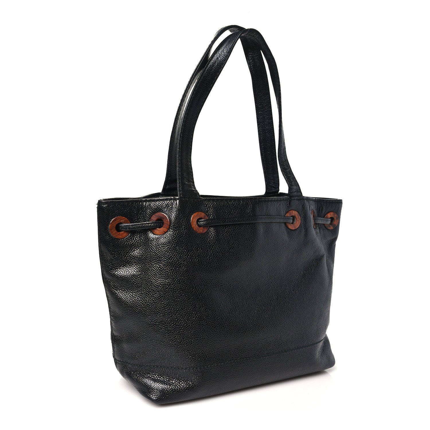 Chanel Caviar Tortoise Timeless CC Drawstring Bucket Bag Black 3 of 10